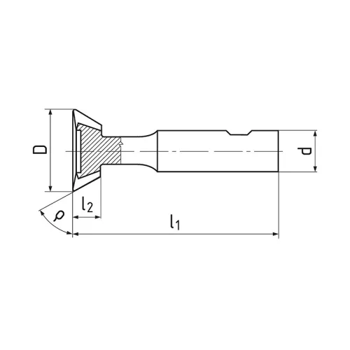 Szögmaró, szár felé csökkenő, Ø 16 x 70° x 7 mm, HSS-E-Co5, DIN1833A, ZPS