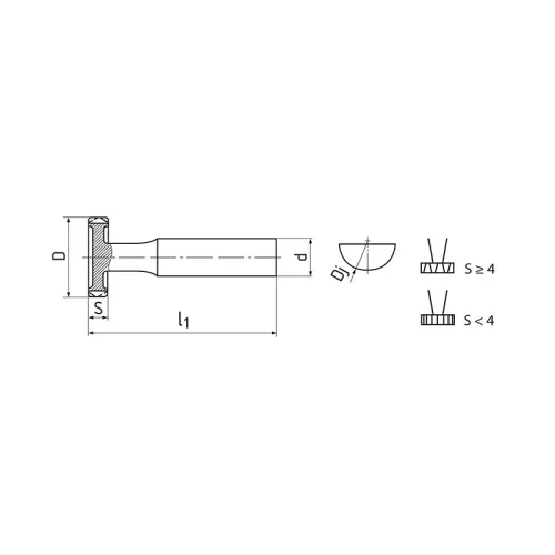 Íves reteszhorony maró, Ø 17,2 x 1,6 mm, HSS, DIN850, ZPS