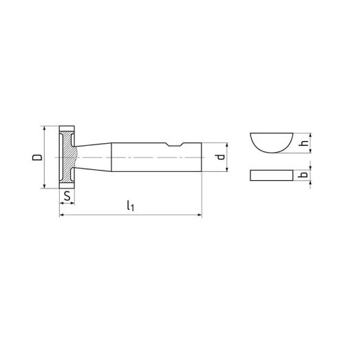 Íves reteszhorony maró, Ø 4,5 x 1 mm, HSS-E-Co5, Weldon, DIN850, ZPS