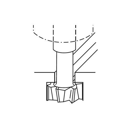 T-horony maró, Ø 22 x 10 mm, HSS-E-Co5, Weldon, DIN851, ZPS