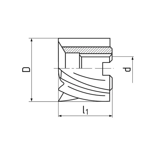Homlok-palástmaró, Ø 100 x 50 x 32 mm, 40°, HSS-E-Co5, DIN1880, ZPS
