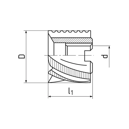 Homlok-palástmaró, nagyoló, Ø 40 x 32 x 16 mm, 30°, HSS-E-Co8, DIN1880, ZPS
