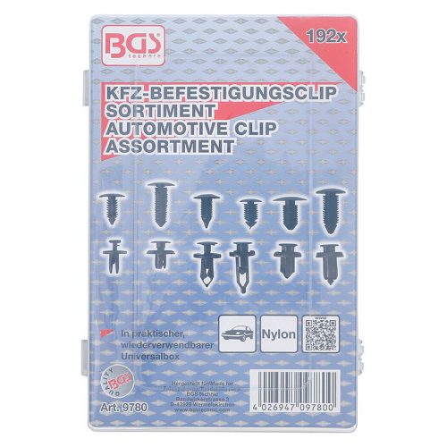 Kárpitrögzítő műanyag patentkészlet, univerzális, 192 darabos