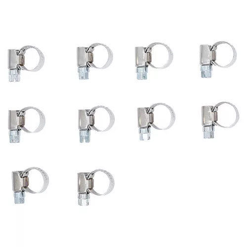 Tömlőbilincs, INOX, 08 x 12 mm, 10 darabos