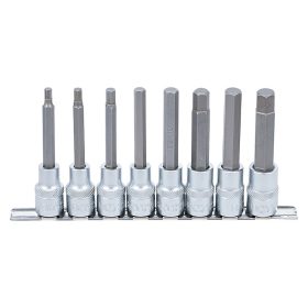   Behajtófej-készlet, 1/2", imbusz, 5 - 13 mm, hosszított, 8 darabos