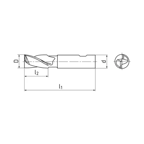 Hosszlyukmaró készlet, hosszú, 2 élű, ISO1641, 25°, HSS-E-Co8, Weldon, 6 darabos, 4-12 mm, ZPS