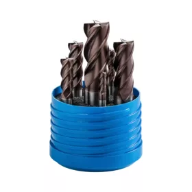   Ujjmaró készlet, 4 élű, DIN844K, 40°, HSS-E-Co8, TiAlN, Weldon, 6 darabos, 6-20 mm, ZPS