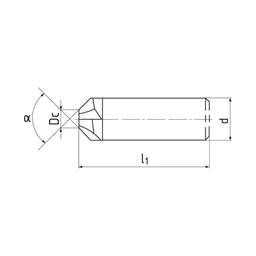 Keményfém szögmaró, 4 élű, Ø 2,4 mm x 60°, AlTiN, ZPS