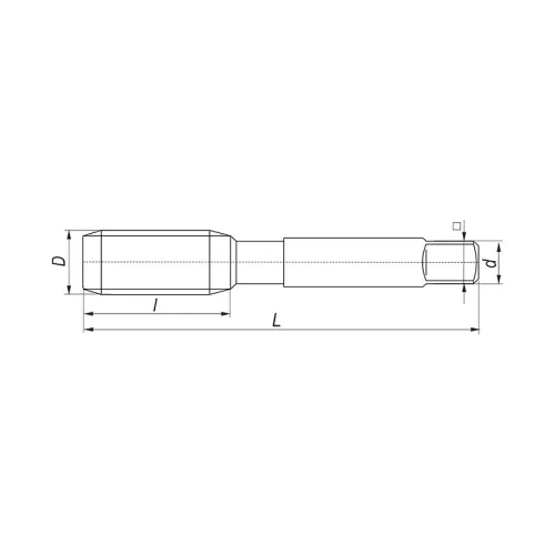 Kézi menetfúró, M16, HSS-E, VA (Inoxhoz), M, DIN352, Fenes