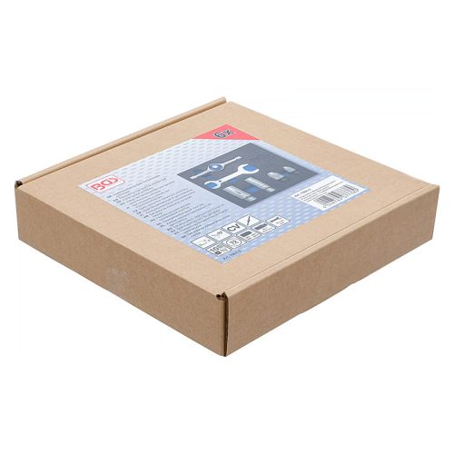 Menetmetsző és menetfúró hajtóvas készlet, racsnis, 6 darabos, tálcán