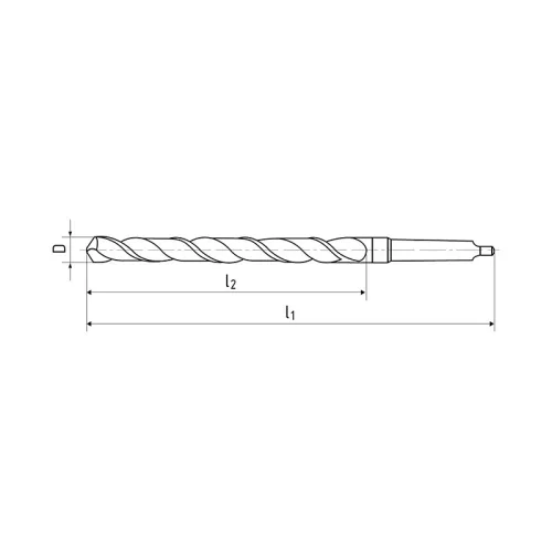 Kúpos szárú csigafúró, Ø 6 mm, 5xD, HSS-E-Co5, DIN345, ZPS