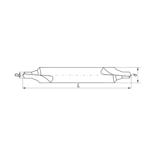 Központfúró, Ø 4 mm, B alak, HSS, 60° / 120°, védőkúpos csúcsfészekhez, DIN333B, Fenes