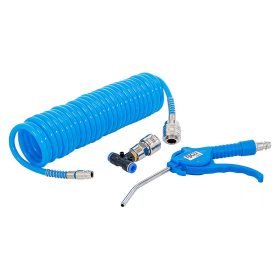   Lefúvatópisztoly készlet, spiráltömlővel és T-csatlakozóval