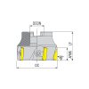 AFM90C-TP16-D080-A27-Z07 felűzhető sarokmaró, 90°, Ø 80 mm, AKKO