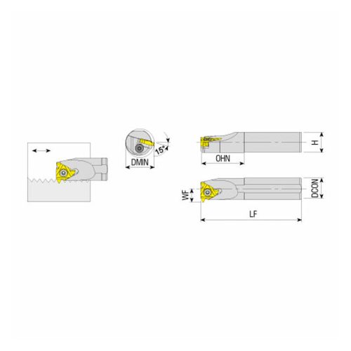 TIR S40T 22 belső menetkés, Ø 40 mm, AKKO