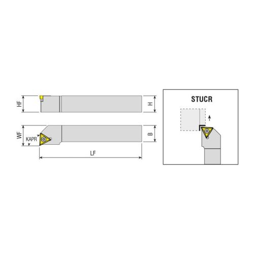 STUCR 0808 E09 esztergakés, 93°, 8x8 mm, AKKO