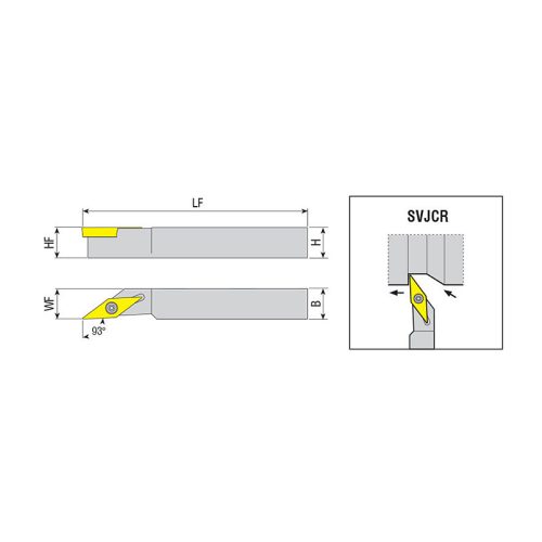 SVJCR 1010 K11-S esztergakés hosszesztergához, 93°, 10x10 mm, AKKO