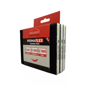   Csiszolószivacs készlet, 3 darabos, PRIMA FLEX, alu-oxid, ABRABORO