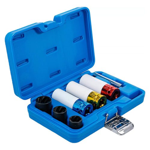 Légkulcsfej- és spirálbites dugókulcskészlet, 1/2", 17 - 21 mm, 7 darabos