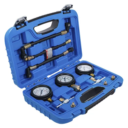 Üzemanyag- és kompressziónyomás-tesztelő készlet, Motorkerékpárokhoz, 11 darabos
