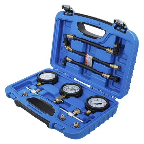 Üzemanyag- és kompressziónyomás-tesztelő készlet, Motorkerékpárokhoz, 11 darabos