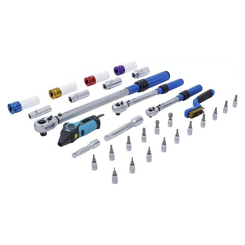 Nyomatékkulcs-készlet tartozékokkal, 1/4" - 3/8" - 1/2", 5 - 220 Nm, 31 darabos, kofferben