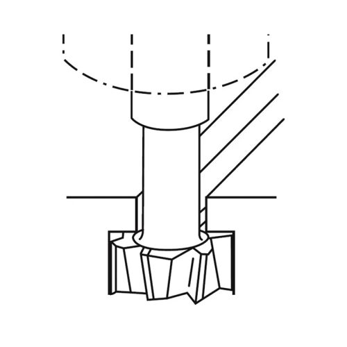 T-horony maró, nagyoló, Ø 22 x 10 mm, HSS-E-Co5, DIN851, ZPS