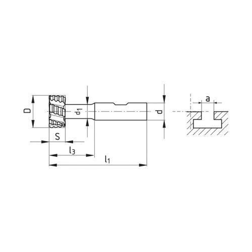 T-horony maró, Ø 22 x 10 mm, nagyoló-simító, HSS-E-Co5, DIN851, ZPS