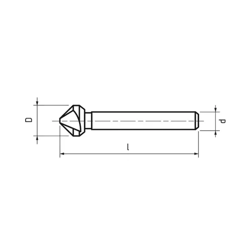 Keményfém kúpsüllyesztő, Ø 4,3 mm, 90°, 3 élű, TiAlN, DIN 335 C, ZPS