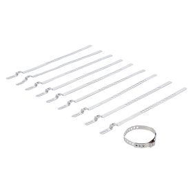   Gumiharang-bilincs készlet, nemesacél, rozsdamentes, 7 mm, 20 - 50 mm, 10 darabos