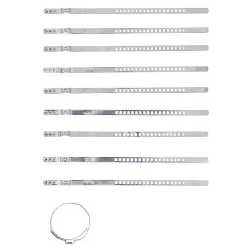 Gumiharang-bilincs készlet, nemesacél, rozsdamentes, 7 mm, 20 - 50 mm, 10 darabos