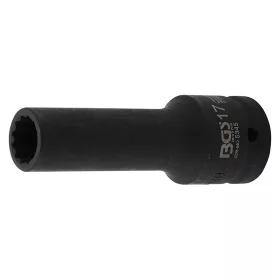   Gépi dugókulcs, tizenkétlapú, hosszított, 3/4", 17 mm