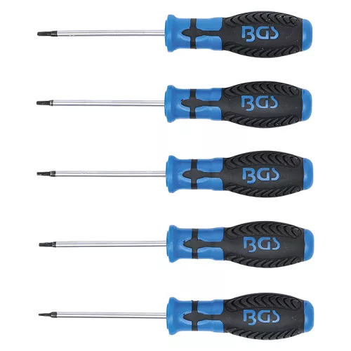 Csavarhúzó készlet, T-profil (Torx) furattal, T6 - T10, 5 darabos