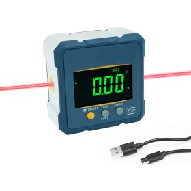   Digitális vízmérték, lézeres vonal kijelzővel, mágneses, 4 x 90°