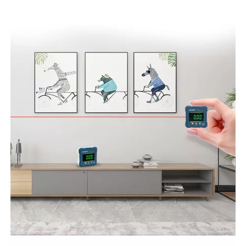 Digitális vízmérték, lézeres vonal kijelzővel, mágneses, 4 x 90°