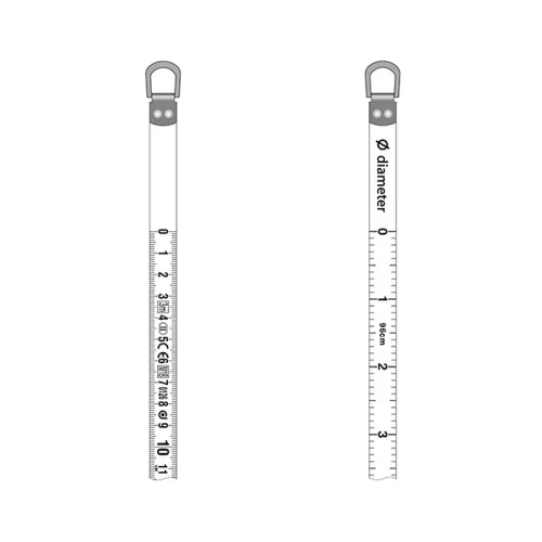 Hossz és átmérő mérőszalag, 3 m x 13 mm, acél, II. p.o., DEMASS PW 3013