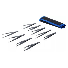 Nemesacél csipesz-készlet, 9 darabos