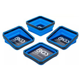   Mágneses tálca készlet, szilikon, összecsukható, 115 x 115 x 50 mm, 4 darabos