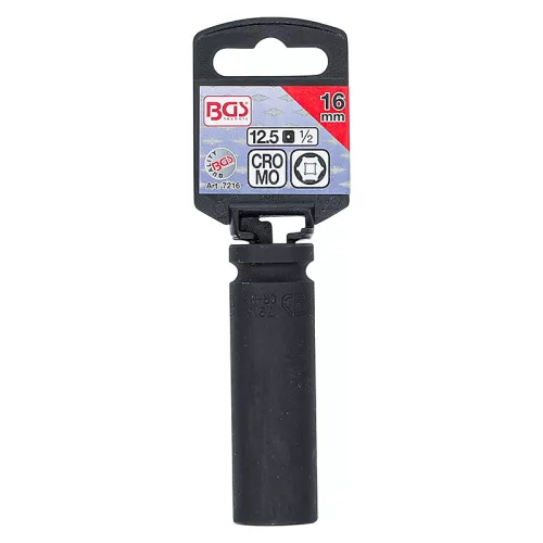 Gépi dugókulcs, hatlapú, hosszított, 1/2", 16 mm