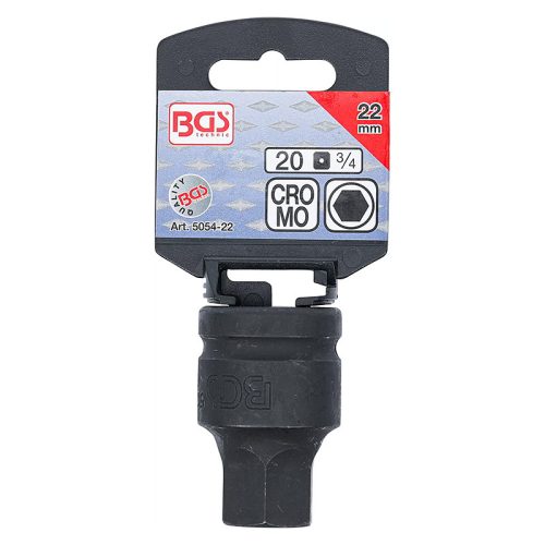 Gépi bit-dugókulcs, imbusz, 3/4", rövid, 22 mm