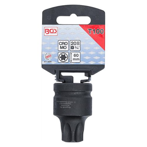 Gépi bit-dugókulcs, Torx, 3/4", rövid, T100
