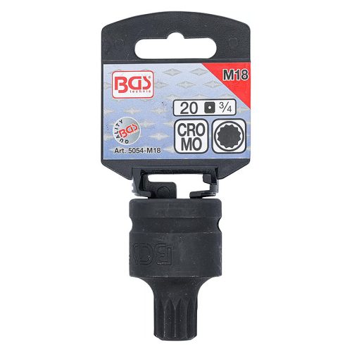 Gépi bit-dugókulcs, XZN, 3/4", rövid, M18