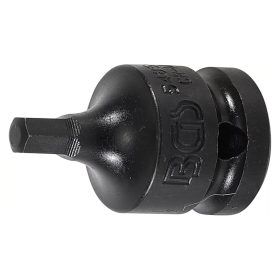 Gépi bit-dugókulcs, imbusz, 1/2", rövid, 6 mm