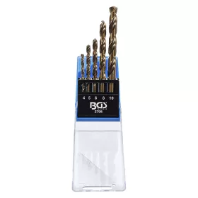 Csigafúró készlet, HSS-Co 5% kobalt, 4 - 10 mm, 5 darabos