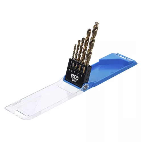Csigafúró készlet, HSS-Co 5% kobalt, 4 - 10 mm, 5 darabos