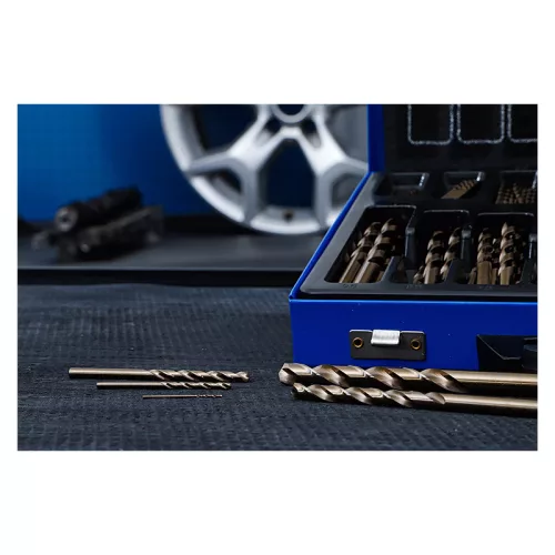 Csigafúró készlet, HSS-Co 5% kobalt, 1 - 10 mm, 170 darabos
