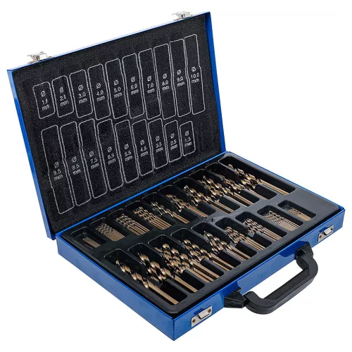Csigafúró készlet, HSS-Co 5% kobalt, 1 - 10 mm, 170 darabos