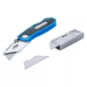 Összecsukható kés trapénzpengével, fémházas, 150 mm