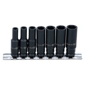   Levegős dugókulcskészlet hatszögletű, hosszított, 1/4", 6 - 13 mm, 7 darabos