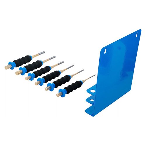 Sasszegkiütő készlet, kézvédővel, 180 mm, 3 - 8 mm, 6 darabos